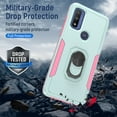 thumbnail image 4 of TASHHAR Moto G Play 2023 Case with Screen Protector and Magnetic Ring Kickstand Military Grade Double Layer Drop Protection Rugged Detachable for Motorola G Play 2023 Phone - Teal Pink, 4 of 8