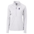 thumbnail image 2 of Women's Cutter & Buck White Kansas Jayhawks Adapt Eco Knit Stretch Recycled Half-Zip Pullover Top, 2 of 3