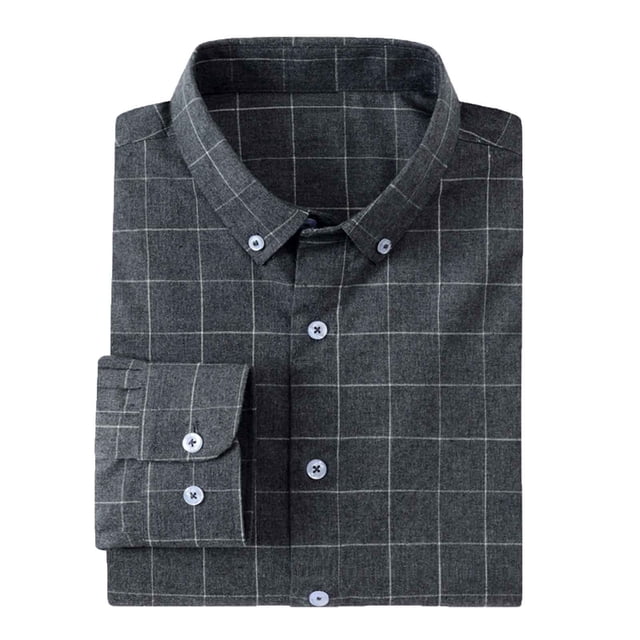 Blusa y camisa de manga larga con cuello vuelto para hombre, blusa informal a cuadros con botones y manga larga, blusa de poliéster para hombre