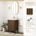 thumbnail image 3 of Vinnova Design Mumbai 24" Free-standing Single Bath Vanity in Aged Dark Brown Oak, 3 of 16