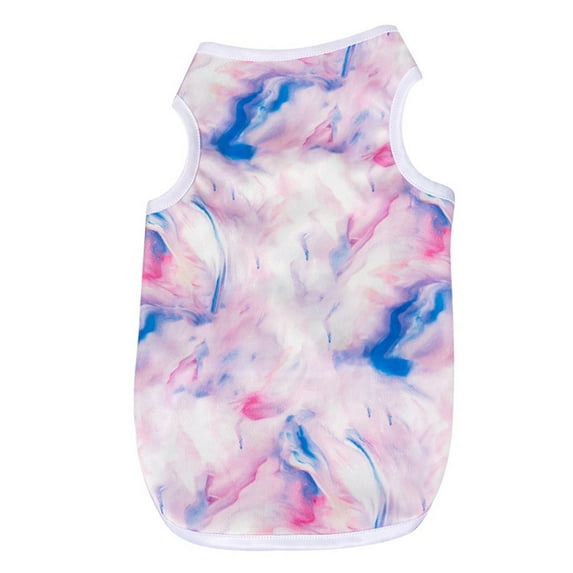 Durable Dog Clothes - Close-fitting Photo Props - Tie Dye Dog Vest for Teddy - Fine Workmanship - No Pilling Polyester