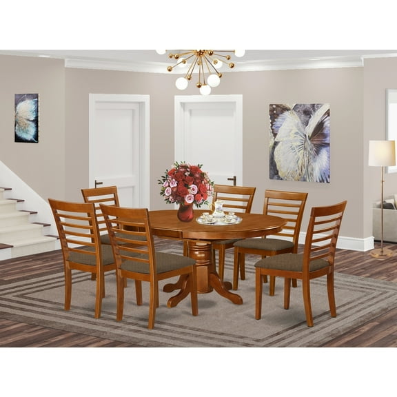 Rustic Dinette Set - Oval Table with Leaf & Chairs - Kitchen Dining Room Set