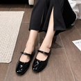 thumbnail image 4 of Zapatos planos Mary Jane de Shoes Hee grand de charol negro para mujer, 4 of 7