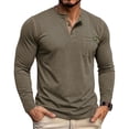 thumbnail image 2 of Mens T-Shirts, Men's Henley Shirts Short/Long Sleeve Casual Cotton T-Shirt Classic Button Basic Stylish Tees Tops, 2 of 6