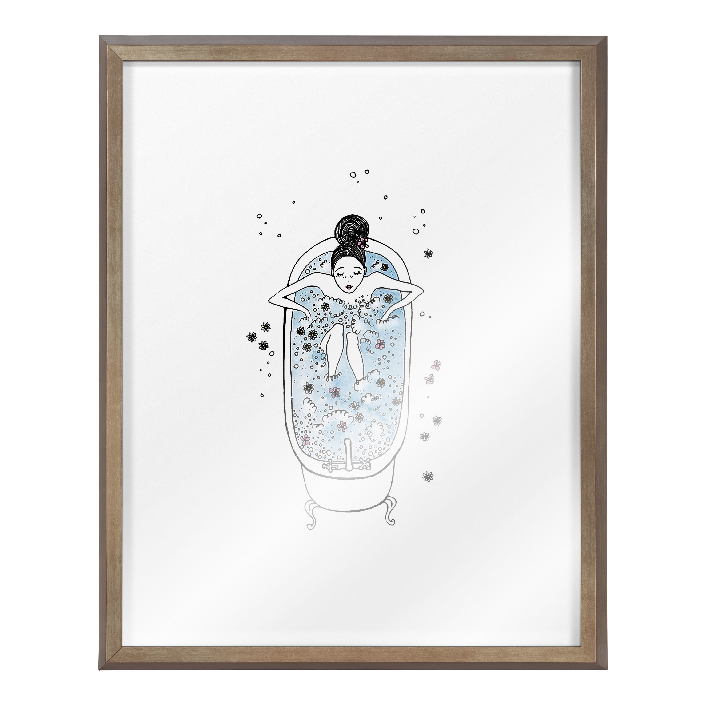 Blake Girl in a Bath 16 in x 20 in Framed Painting Art Prints, by Kate and Laurel