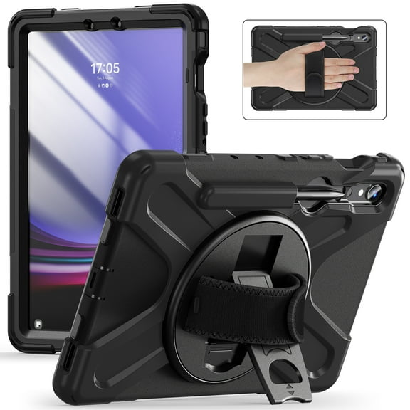Case for Samsung Galaxy Tab S10 Lite / S10 FE / S9 FE 5G / S9 Tablet 10.9''/11'' Protective,Shockproof Protective Kids Case with Pencil Holder, 360 Rotating Hand Strap,Shoulder Strap