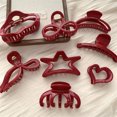 thumbnail image 2 of Colección francesa roja Clip de tiburón Updo para el cabello, horquilla con letras de agarre grande, etiqueta dorada, accesorios para el cabello, 2 of 5