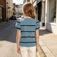 thumbnail image 5 of JOANKDMI Puff Sleeve Striped T Shirts Girls 10-11 Crewneck Short Sleeve Casual Tops Trendy Summer Graphic Basic Tees Pullover Blouse for Kids Everyday School Wear, 5 of 8