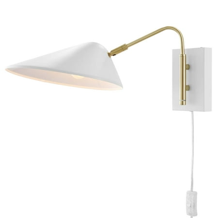 

Sconce Wall Lamp Light Fixture White Metal Modern Contemporary Mid Century Living Kitchen Cafe Bistro Restaurant Hospitality