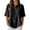 Black, variant on Women's Casual Waffle Knit Polo Top, Half Zip Collar Short Sleeve Summer Polyester Tee with Solid Color Design for Vacation & Daily Outfits, 1PC, S-XXXL