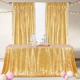thumbnail image 2 of Mantel Poise3eHome con lentejuelas doradas, 152 x 305 cm, rectangular, 2 of 7