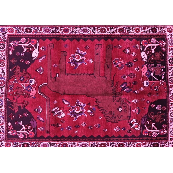 Ahgly Company Indoor Rectangle Animal Pink Traditional Area Rugs, 2' x 4'