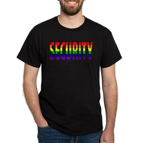 CafePress - Security Gay Pride Dark T Shirt - Men's Classic Graphic Cotton T-Shirt