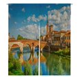 thumbnail image 1 of EREHome Ponte Pietra Verona Adige river Japanese Noren Rideau Porte Porte Fenêtre Traitement Rideaux Coton Lin Rideau Taille 105x120 cm, 1 of 1
