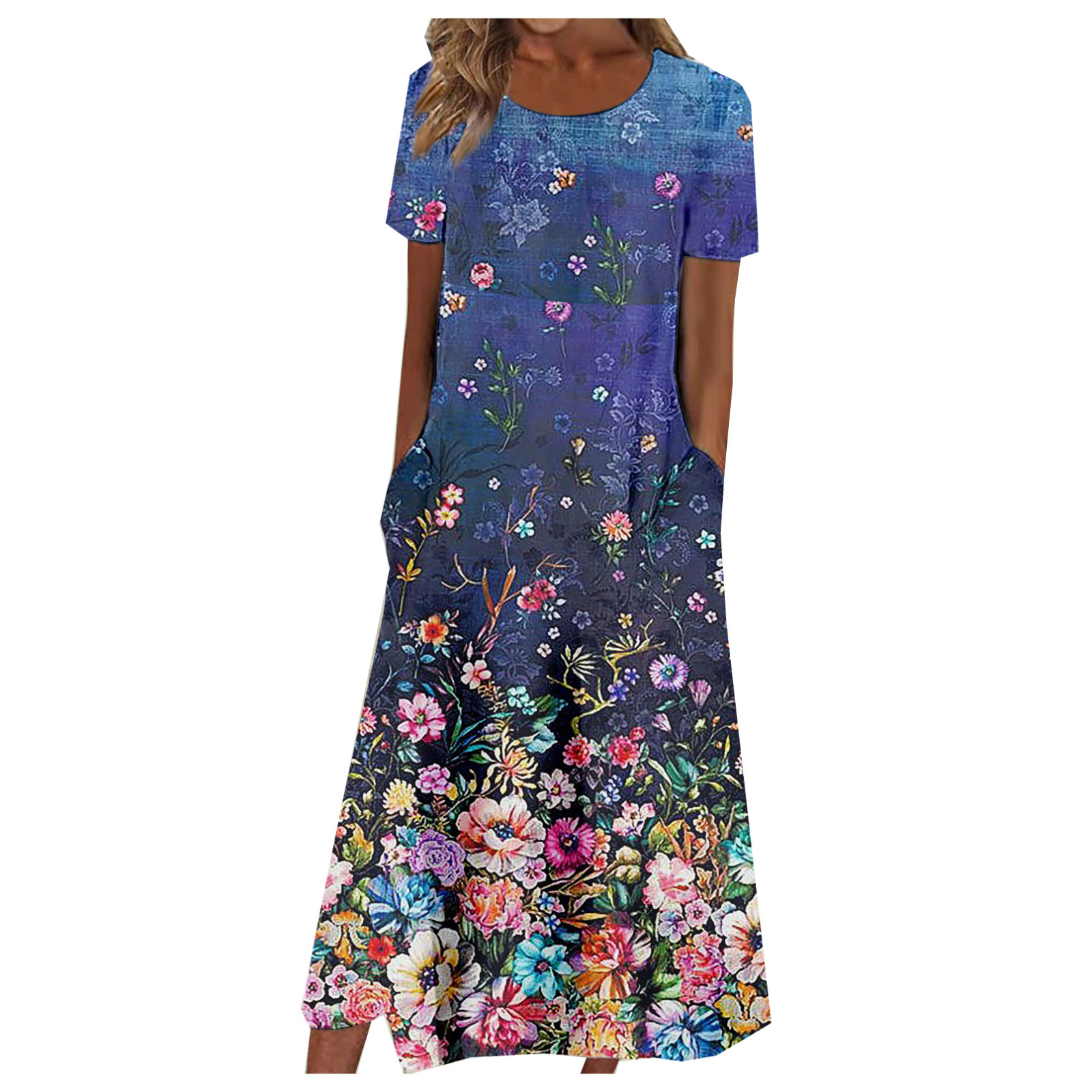 ClearanceSale Dresses for Women 2023 Plus Size Short Sleeve Printing