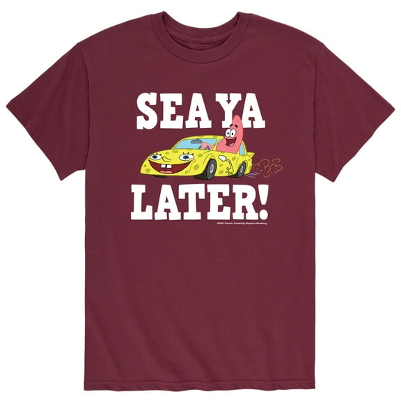 SpongeBob SquarePants - Sea Ya Later Patrick in Spongebob Car - Men's Short Sleeve Graphic T-Shirt