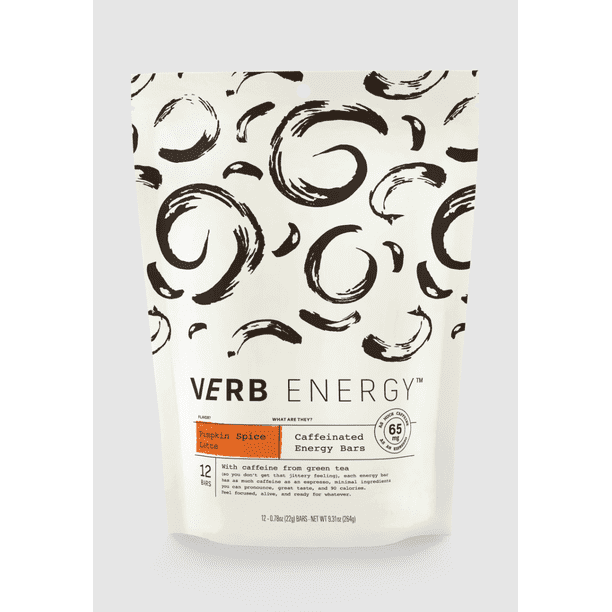 Verb Energy Caffeinated Bars, Pumpkin Spice 12ct pouch