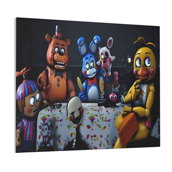 Saiise Five Nights At Freddy'S Frameless Canvas Wall Art - Abstract Modern Artwork for Living Room, Bedroom, Office - Ready to Hang, Vibrant Colors, Ideal Gift Idea- 8"x10"