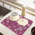 thumbnail image 6 of Ryvnso Snowflakes Christmas-1 Dish Drying Mat for Kitchen Countertop 18x24 Large Dish Pad Drainer Rack Dish Sink Mats, 6 of 7