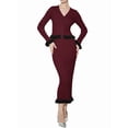 thumbnail image 2 of Womens Sweater Sets 2 Piece Outfits Sweater Skirt Set Wine Red S, 2 of 8