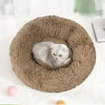thumbnail image 4 of Plush Pet Bed, Donut Dog Bed for Small Dogs, Round Dog Bed, Soft Fuzzy Calming Bed for Dogs & Cats, Comfy Cat Bed, Outer Diameter 50cm - Khaki, 4 of 5