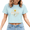 1-Blue, variant on Women's T-Shirt Crop Top Minimalist Moon Graphic Tee Short Sleeve Round Neck Trendy Summer Tops