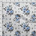 thumbnail image 4 of oneOone Cotton Cambric Medium Blue Fabric Floral Sewing Fabric By The Yard Printed Diy Clothing Sewing Supplies 42 Inch Wide, 4 of 4