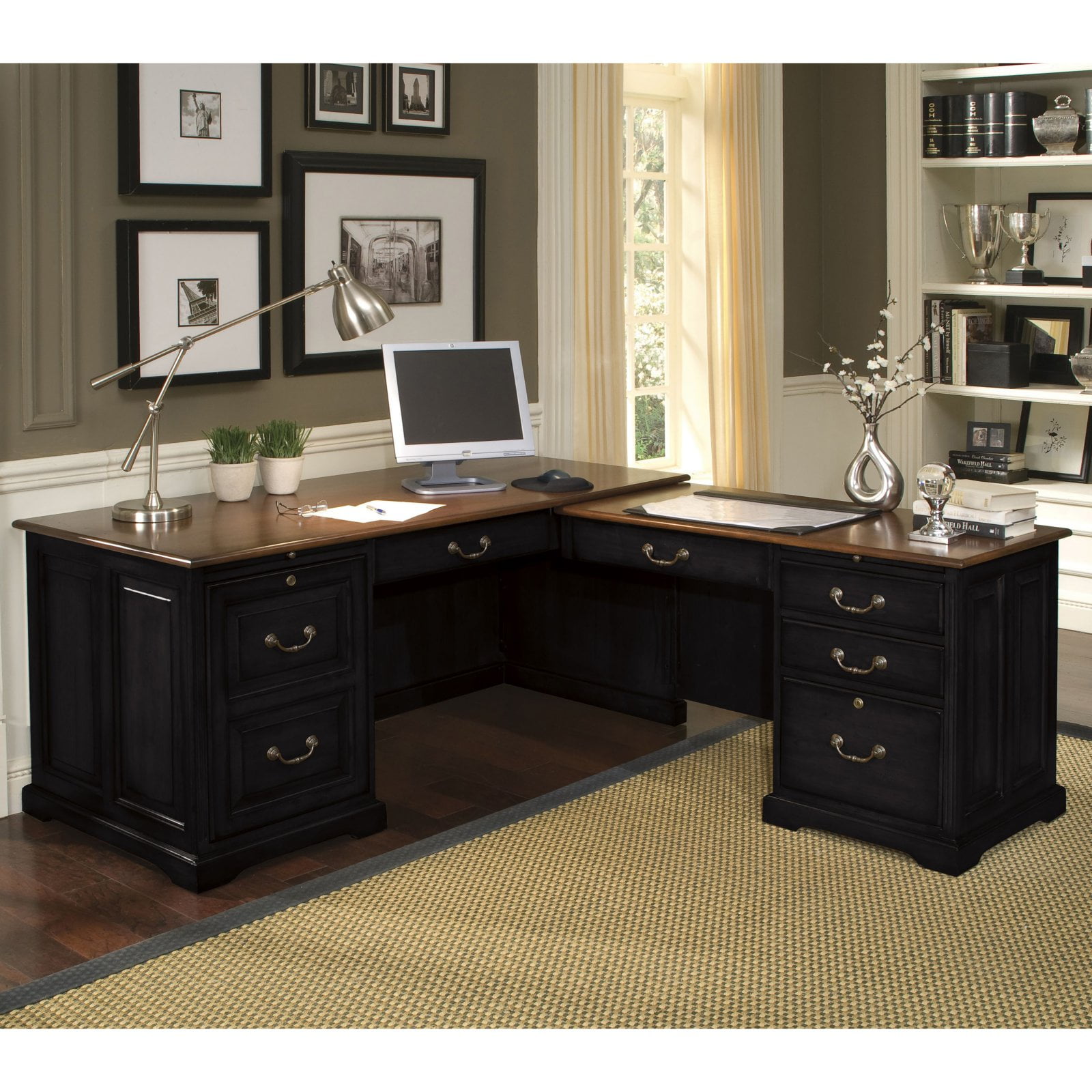 Riverside Bridgeport LShaped Computer Desk