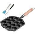thumbnail image 1 of Molde Carne Pulpo Takoyaki Grill Pan Creador Hierro Fundido 12/14 Con Cepillo Aceite Y para Panqueques Redondos, 1 of 9