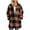 Orange, variant on Fmbrln Womens Fuzzy Fleece Jackets Full Zip Up Long Sleeve Turndown Collar Plaid Jackets Fall Winter Fashion Warm Coat with Pockets