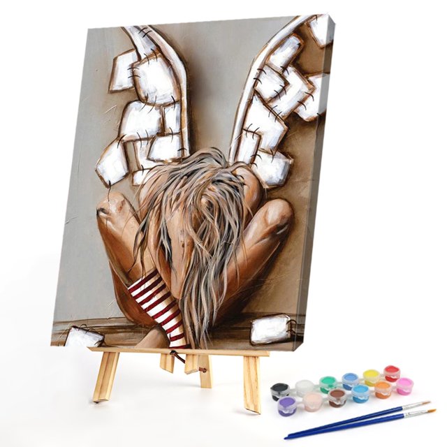 40x50cm colorido DIY pintura por número Kit Ángel roto personaje decoración del hogar regalo Likrtyny decoración de arte