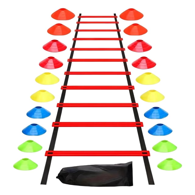 Almencla Agility Ladder Balance Foot Exercise Coordination Workout Training Equipment Red