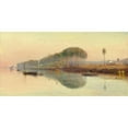 thumbnail image 2 of Edward Lear 24x14 Black Ornate Framed Double Matted Museum Art Print Titled: Sheik Abadeh on the Nile, 2 of 5