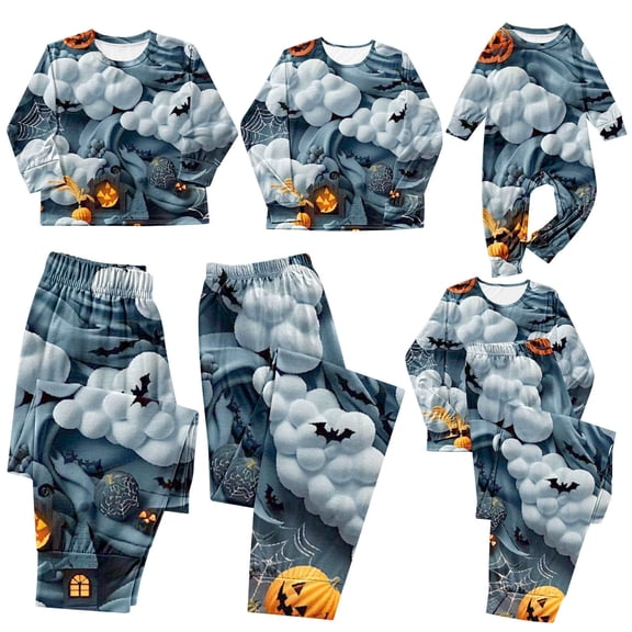 Halloween Family Halloween Pajamas Set,Halloween Family Long Sleeve Family Matching Set 2pcs Soft Elastic Waist Sets,Family Halloween Pajamas Set