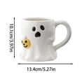 thumbnail image 3 of 15 oz Halloween Pumpkin Ghost Ceramic Coffee Mug Cute Ghost Pattern Shaped Novelty Drinking Cup with Handle for Women Men Gifts Halloween Party Decoration, 3 of 7