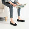 thumbnail image 3 of Women's Wide Width Flat Shoes，Plus Size Round Toe Slip on Wide Ballet Shoes., 3 of 8
