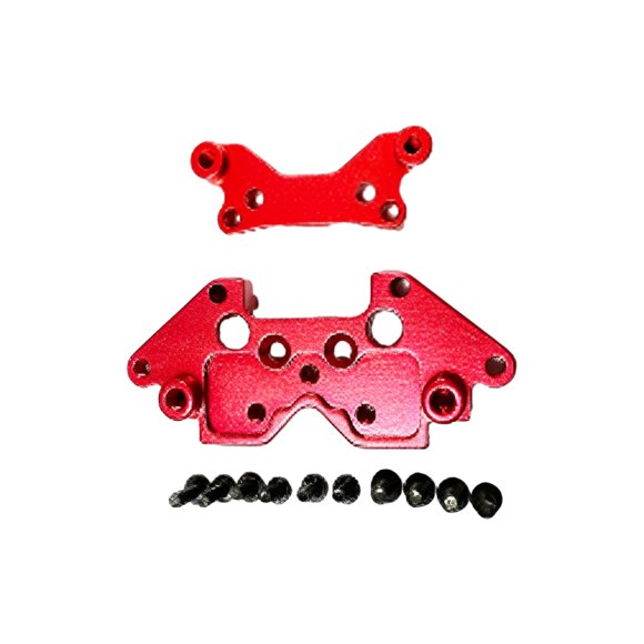 Wweixi Front Rear Shock Tower Plates For HBX 1/18 RC 18859E 18858E 18857E Engineered Red 1Set
