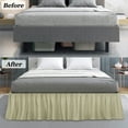 thumbnail image 6 of REGALWOVEN Brushed Microfiber Bed Skirt, Elastic Dust Ruffle, Queen Khaki, 6 of 7