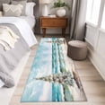 thumbnail image 5 of Coastal Christmas Tree Runner Rug 2x6 FT, Non Slip Hallway Carpet, Modern Oil Painting Beach Xmas Tree Washable Floor Carpet Throw Runner Carpet Long Rug for Entryway Kitchen Bedside Sliding Door, 5 of 9