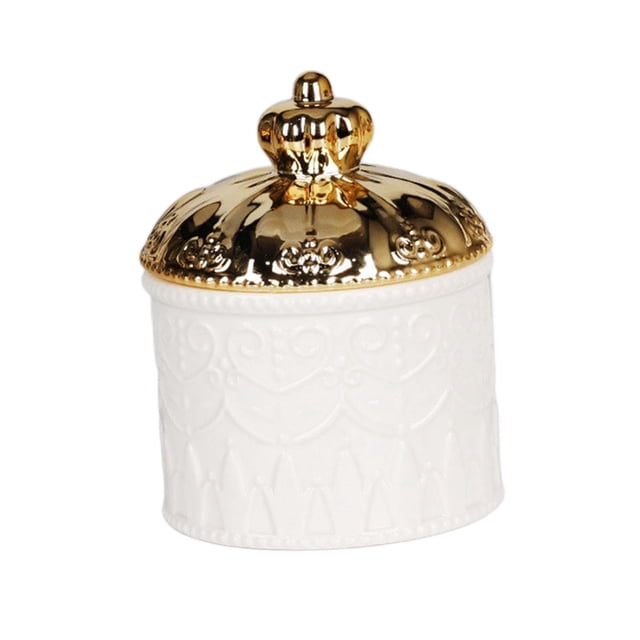 Caja de joyería, expositor de joyas, tarro decorativo con tapa, tarro de almacenamiento Blanco