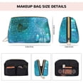 thumbnail image 5 of Large Clutch Leather Makeup Bag, Vintage Blue Dream Catcher Travel Toiletries Bag, Ladies Cosmetic Storage Bag, 5 of 8