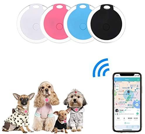 4 Pack Smart Key Finder Locator Ultra-Thin GPS Tracking Device for Kids Pets Keychain Wallet Luggage Anti-Lost Tag Alarm Reminder Selfie Shutter APP Control Compatible iOS Android-New Version 