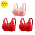 thumbnail image 2 of ShomPort 3pc Full Coverage Bras for Women Adjustable Straps Seamless Bra Comfortable Wireless Padded Bra, 2 of 7