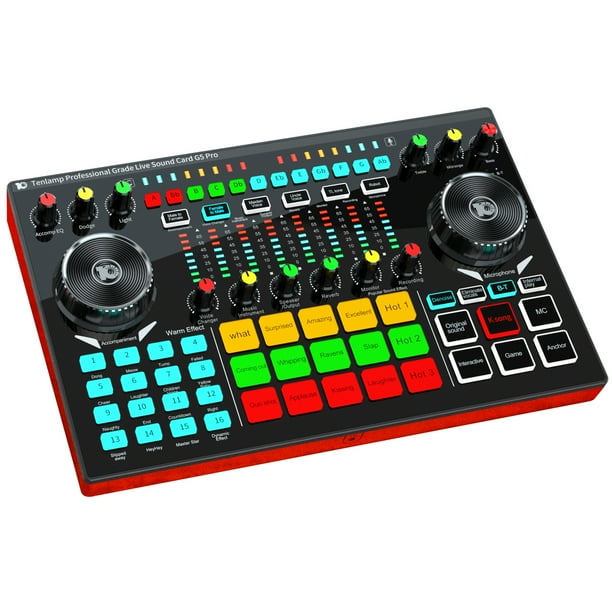 Usb Mixer with Soundboard, Audio Interface with Mixer, Voice Fx, Portable Multi In One Xlr