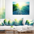 thumbnail image 3 of Designart Foaming Blue Waves - Seashore Throw Pillow - 18x18, 3 of 4