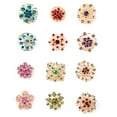thumbnail image 2 of Walbest 12Pcs/set Floral Brooches Hollow Jewelry Gift Alloy Rhinestone Crystal Bridal Scarf Brooch Pins for Party Wedding, 2 of 7