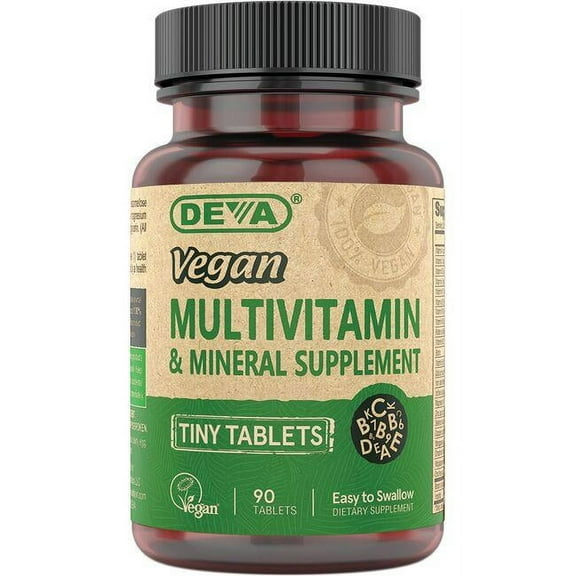 Deva Vegan Multivitamin, Mineral Supplement, Tiny Tablets, 90 Count Bottle