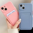 thumbnail image 5 of for iPhone Case,Cute Silicone with Credit Card Holder Camera Lens Protection Soft Shockproof Phone Case (Purple,iPhone 14 Pro Max), 5 of 6