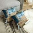 thumbnail image 4 of Throw Pillow Covers Modern Home Art Decor, 20 x 20 Inches Set of 2 Pillow Cases Decorative, Abstract Oil Painting Pillowcases for Bedroom, Living Room, Cushion Couch Sofa, Brown Blue, 4 of 6