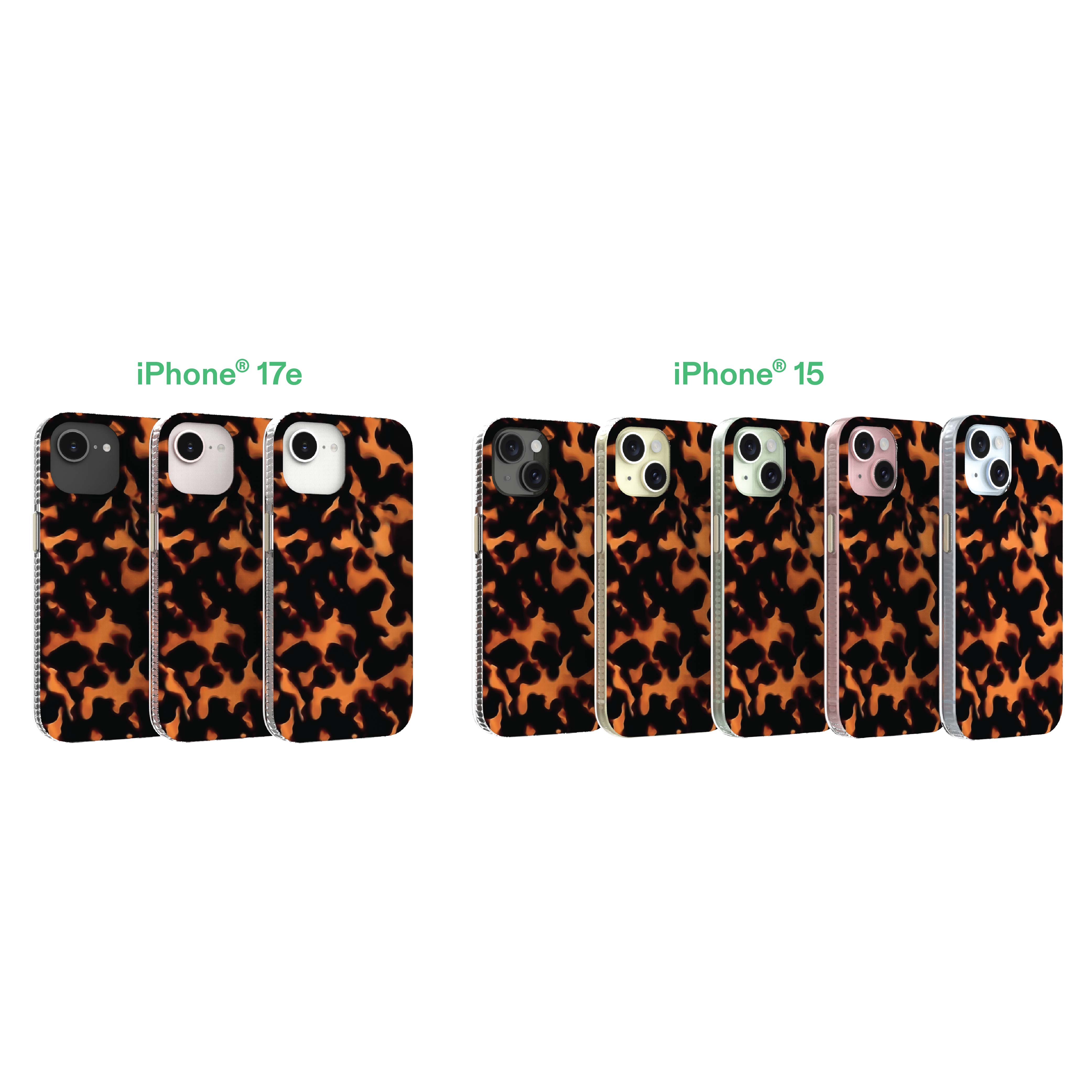 onn Phone Case for iPhone 17e / 16e / 15 / 14 / 13, MagSafe Compatible - Tortoise Shell